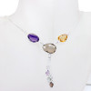 18 inch Multi Cut Gemstone F - SCN993-18 inch Beautiful Bezel Setting Chain Necklace with 925 S