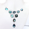 18 inch Labradorite Cut B - SCN992-Sterling 925 Silver 18 inch Bezel Setting Cut Gemstone Ch