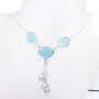 18 inch Blue Chalcedony D - SCN991-18 inch Fancy Chain Necklace 925 Sterling Silver with Gen