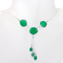 18 inch Green Onyx H - SCN991-18 inch Fancy Chain Necklace 925 Sterling Silver with Gen