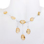 18 inch Citrine E - SCN988-Sterling 925 Silver Cut Gemstone 18 inch Bezel Setting Ch