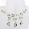 18 inch Green Amethyst A - SCN987-Genuine Cut Gemstone 18 inch 925 Silver Bezel Setting Cha