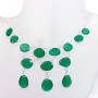 18 inch Green Onyx B - SCN987-Genuine Cut Gemstone 18 inch 925 Silver Bezel Setting Cha