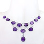18 inch Amethyst A - SCN985-Exclusive 925 Silver Genuine Cut Gemstone Fancy Chain Nec