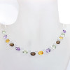 18 inch Multi Cut Gemstone A - SCN984-Genuine Cut n Cab Gemstone 18 inch 925 Silver Bezel Setti