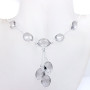 18 inch Crystal D - SCN982-Semiprecious Cut Gemstone 925 Sterling Silver 18 inch Bez