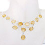 18 inch Citrine D - SCN981-Sterling 925 Silver 18 inch with Cut Gemstone Bezel Chain