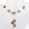 18 inch Smokey B - SCN980-Genuine Cut Gemstone 925 Silver Manufacturer 18 inch Beze