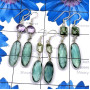3 Pair Apatite C - BZE930-Beautiful Apatite Cut with Semiprecious Gemstone 925 Silv
