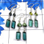 3 Pair Apatite G - BZE930-Beautiful Apatite Cut with Semiprecious Gemstone 925 Silv
