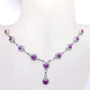 18 inch Purple Turquoise C - SDN965-Round Shape Genuine Gemstone Made in 925 18 inch Silver F