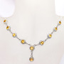 18 inch Citrine O - SDN965-Round Shape Genuine Gemstone Made in 925 18 inch Silver F