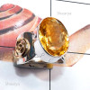 Citrine A - STR970-925 Sterling Silver with Brass Genuine Cut n Cab Gemstone