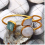 Aqua n Rainbow Rough O - RGP981-Genuine Rough Gemstone Made in 925 Silver Gold Plated Mat