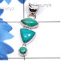 Tibet Turquoise E - SSP960-Semiprecious Cut Three Gemstone Made in 925 Silver Lightw