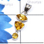 Citrine H - SSP960-Semiprecious Cut Three Gemstone Made in 925 Silver Lightw