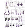 16 Pairs Amethyst cut & Cab stones D - WSL993- Assorted Earrings wholesale lots with 925 sterling silve