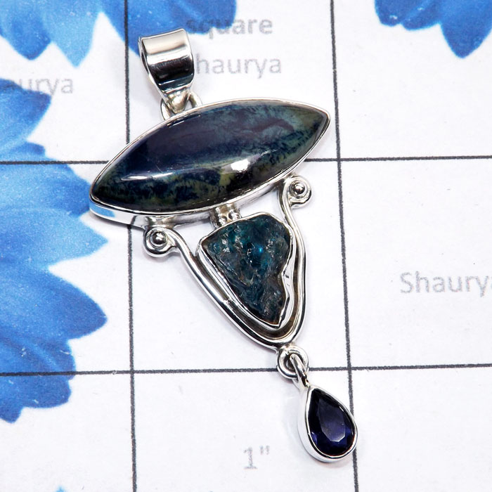 Vivianite C - SSP955-Semiprecious Gemstone 925 Silver Manufacturer Handmade Fa