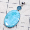 Larimar G - LDS984-925 Sterling Silver with Huge Cab Larimar Handmade Chunky
