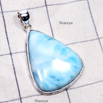 Larimar A - LDS983-Huge Larimar Genuine Gemstone Made in 925 Silver Chunky P
