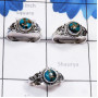 3 Pcs Blue Copper Turquoise C - RBS972-Blue Copper Turquoise 925 Silver Manufacturer 3 Pcs Whole