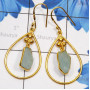 Aquamarine Rough D - SGE948-Semiprecious Cut n Cab Gemstone 925 Silver Gold Plated Ve
