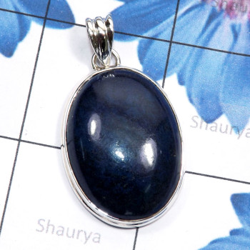 Vivianite D - ISP839-Semiprecious Gemstone 925 Sterling Silver Plain Pendant