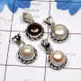 4 Pcs Pearl D - SPP991-5 Pcs Wholesale Pearl Pendant Lot Made in 925 Sterling Si