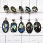 10 Pcs Labradorite Cab H - DOM998-Natural Fire Labradorite 100 Gram Combo Lot 925 Sterling