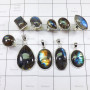 10 Pcs Labradorite Cab I - DOM998-Natural Fire Labradorite 100 Gram Combo Lot 925 Sterling