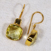 Lemon Quartz F - BGE997-9to12mm Cushion Sterling Silver 18 crt Gold Plated Checke