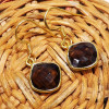 Smokey Cut A - BGE991-10MM Cushion Wonderful Earrings Made In Indian Factory of