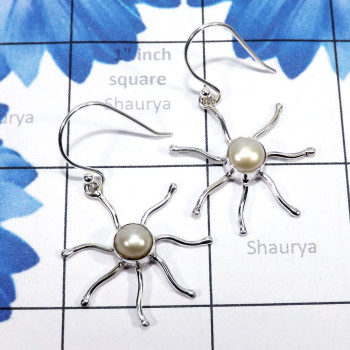 Pearl B - SDE789-6mm Round Multi Cab Gemstones Earrings With 925 Sterling