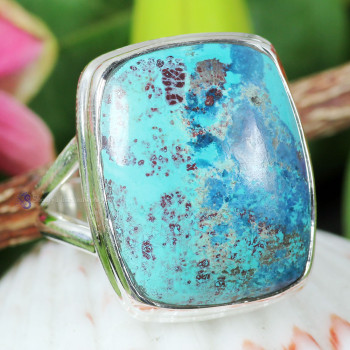 SHATTUCKITE D - PSR841- 925 STERLING SILVER SHATTUCKITE GEMSTONE RINGS DIRECT IN