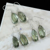 GREEN AMETHYST CUT E - SBP898- WHOLESALE LOT OF GREEN AMETHYST CUT GEMSTONE 3 PAIR EARR