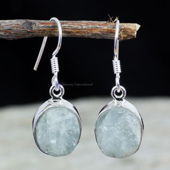 AQUAMARINE ROUGH D - AQR992- NATURAL AQUAMARINE ROUGH GEMSTONE NEW COLLECTION OF EARR