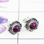 PURPLE TURQUOISE E - BLE995-BEAUTIFUL DESIGNED STUD EARRING WITH 925 STERLING SILVER