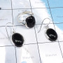 2Pcs Black Onyx Cab H - CBS976-Beautiful Ring Earring Wholesale 2Pcs Set of Multi Cab Ge