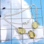 17inch Yellow Hydro Glass C - BZN992-Three Stone Bezal Fabulous Necklaces With Multi Cut Gemst