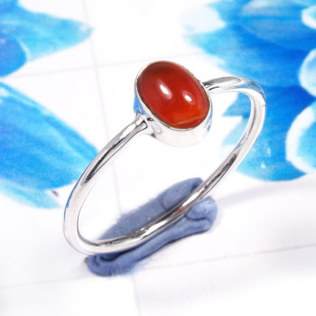 Red Onyx C - RSS926-925 Sterling Silver Gorgeous Fashionable Preety Design Ri
