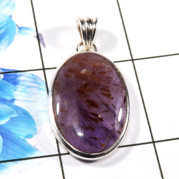 Cacoxenite C - ISP746-Lovely Cacoxenite 925 Sterling Silver Plain Pendants Comp