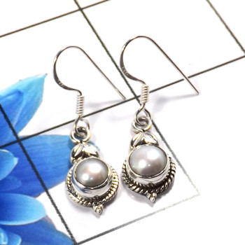 Pearl Cab F - SDE766-Stunning 925 Sterling Silver Designer Fashionable Earring