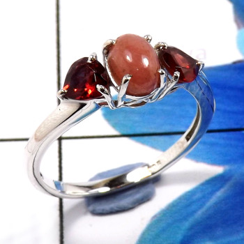 Pink Opal F - SCR874-925 Sterling Silver Stunning Designer Made Casting Rings