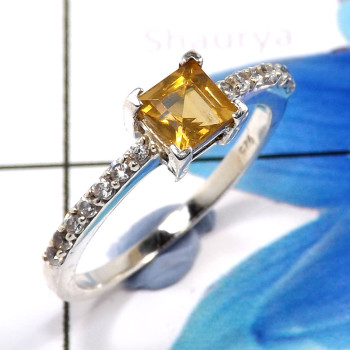 Citrine Cut B - SCR873-Lovely 925 Sterling Silver Fashionable Casting Rings Fact