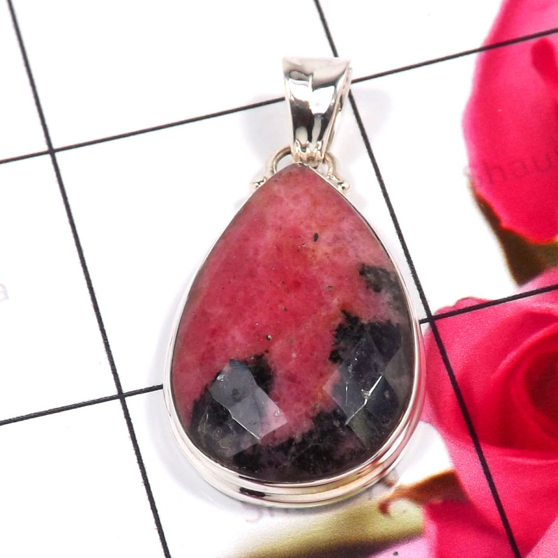 Rhodonite C - ISP721-Glorious Rhodonite Wholesale 925 Sterling Silver Handmade
