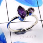 Amethyst Cab & Cut O - RSS887-Unique Two Stone Graceful Jewelry 925 Sterling Silver Com