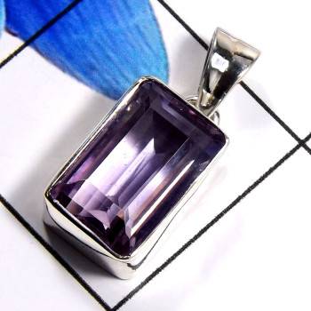 Amethyst Cut H - WHS997-925 Sterling Silver Dazzling Amethyst Cut Designer Handma