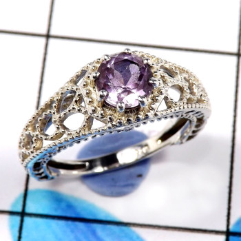 Amethyst Cut A - WHS992-Glamorous Trendy Look Amethyst Cut Rings 925 Sterling Sil