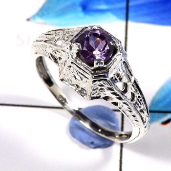 Amethyst Cut D - WHS991-Stunning Amethyst Cut Prety Designer Handmade Rings 925 S