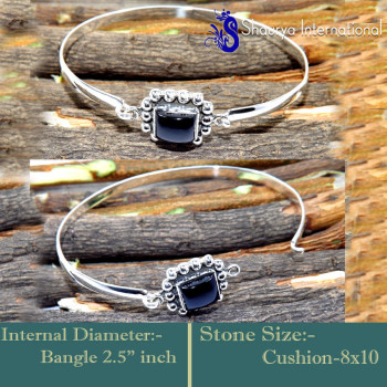 Black Onyx A - SNB997-Openable Fabulous Wholesale Handmade Designer Bangles 925